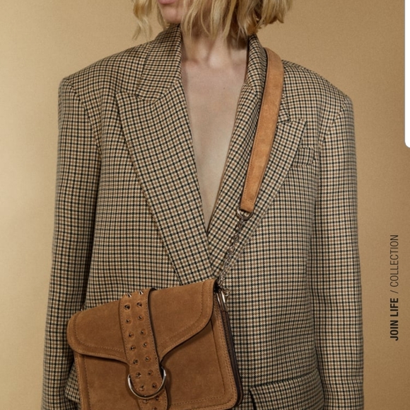 Zara Handbags - ZARA Studded Split Leather Crossbody Bag